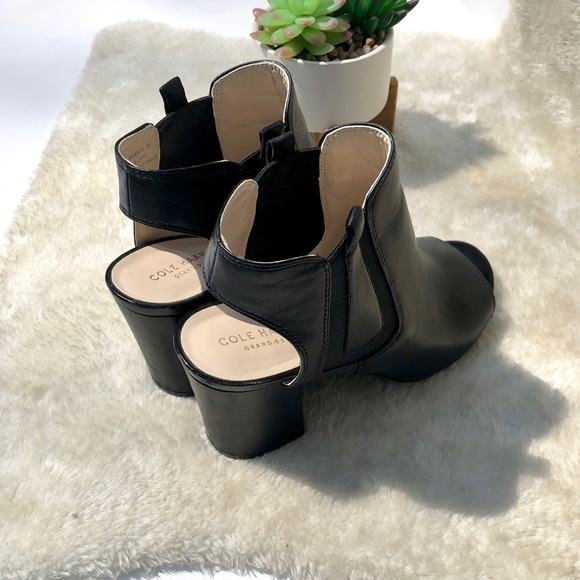 Cole Haan | Black W06974 Basel Open Toe Block Heel - Picture 9 of 11